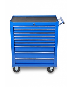 Montážny servisný dielenský vozík náradie 9 ZÁSUVIEK na ložiskách- Modrý