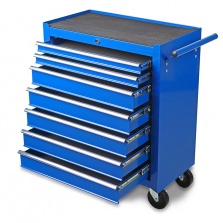 Montážny servisný dielenský vozík náradie 7 ZÁSUVIEK na ložiskách - Modrý